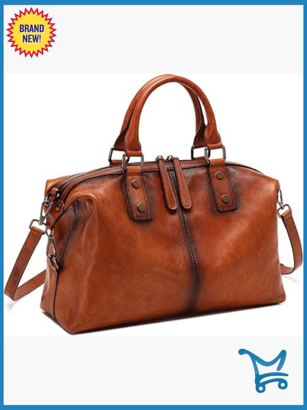 Genuine Leather Satchel Tote Crossbody Bag Top Handle Shoulder Purse